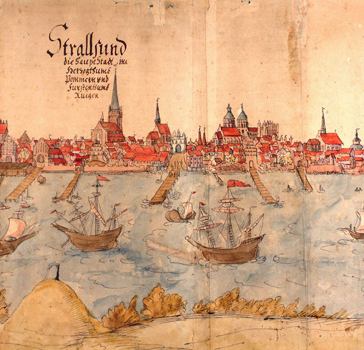 historical drawing of Stralsund